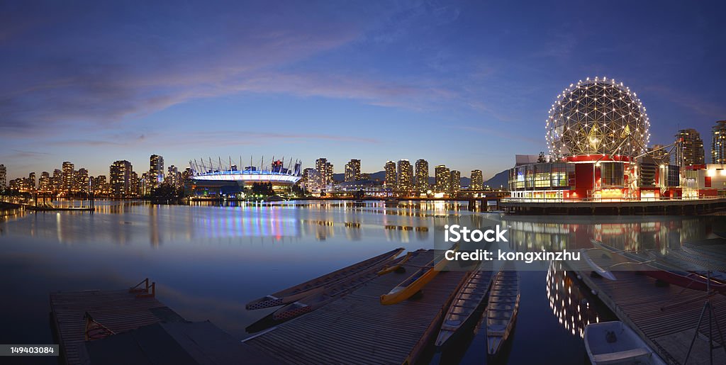 Vancouver Science World and BC Stadium at night Vancouver - Canada Stock Photo