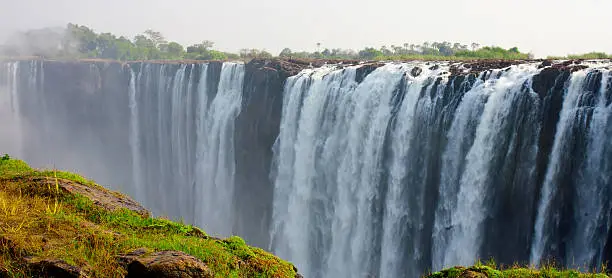 The Victoria Falls at the border of Zimbabwe and Zambia