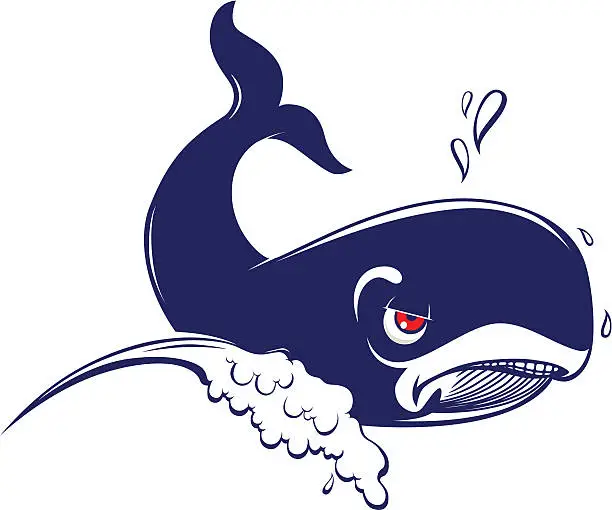 Vector illustration of cartoon whale