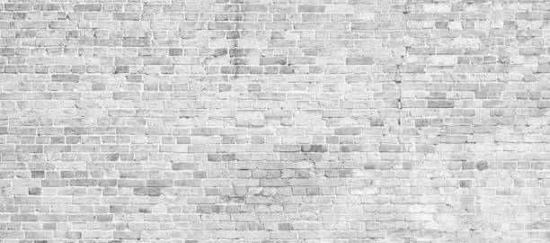 istock Abstract white brick wall texture for pattern background. wide panorama picture. with copy space design for web banner 1494038452