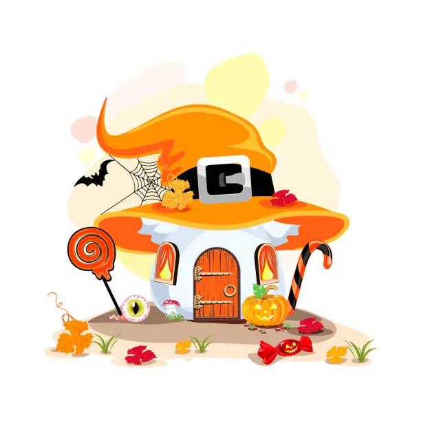 Vector illustration of Halloween house