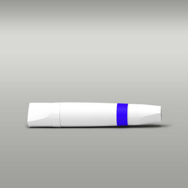 istock Blue marker pen isolated on grey background. 1494044185