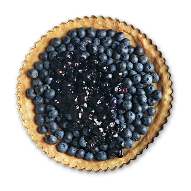 istock Blueberry Ricotta Pie on white background with flat lay style. 1494048664