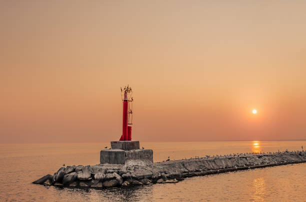 istock Interesting photo of a small lighthouse in the evening. 1494049672