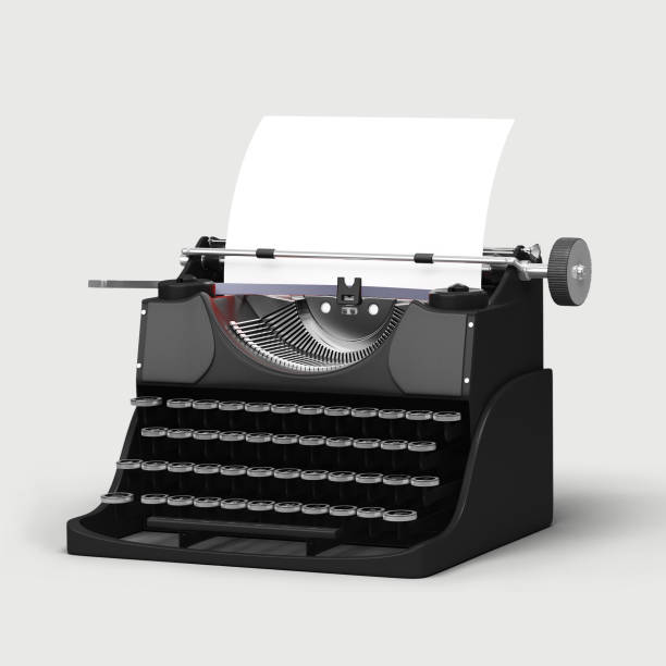 istock An old typewriter with white sheet isolated on white background. 1494050495