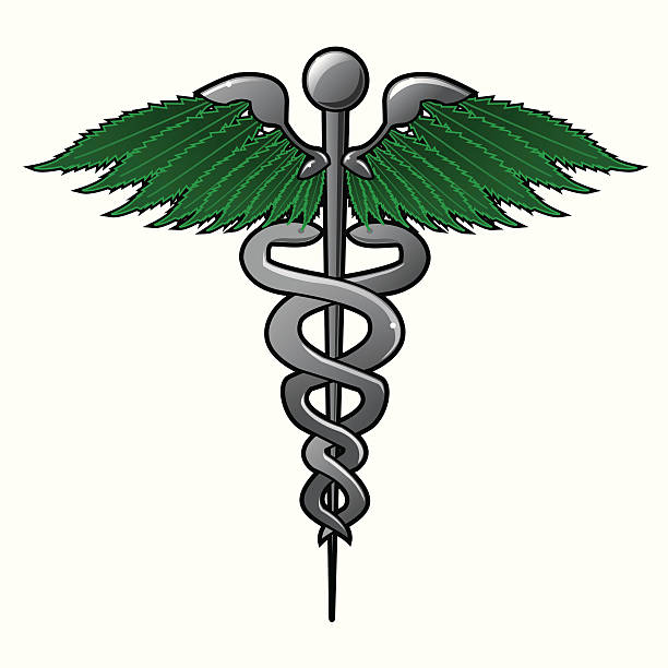 Marijuana médicale-Caducée - Illustration vectorielle