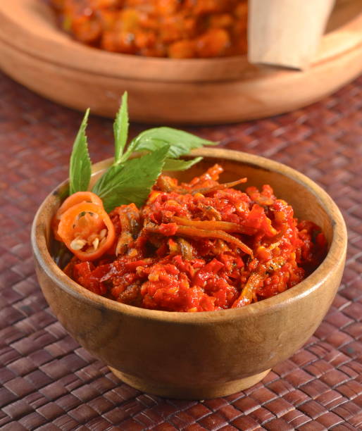 istock Indonesian food is always accompanied by sambal (chilli sauce) 1494067369