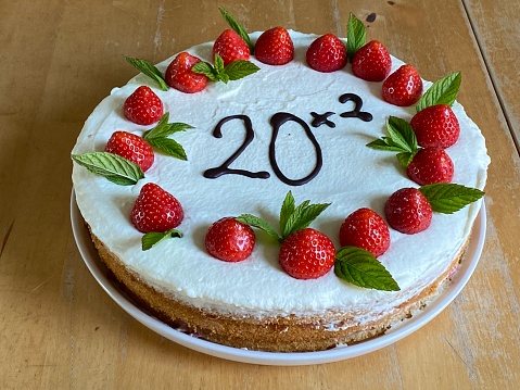 Cake shows the 40th birthday cake