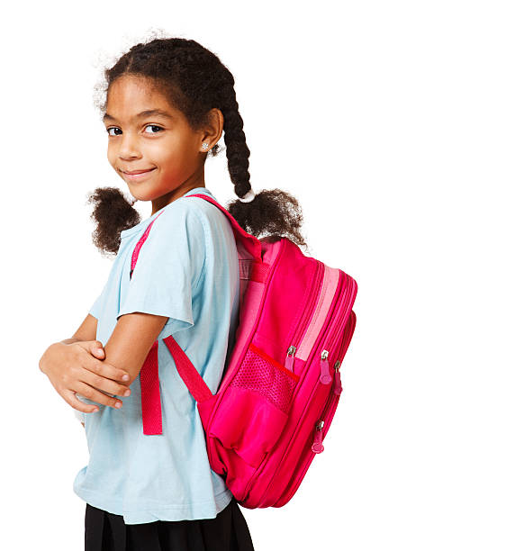 african american girl - little boys preschooler back to school backpack fotografías e imágenes de stock