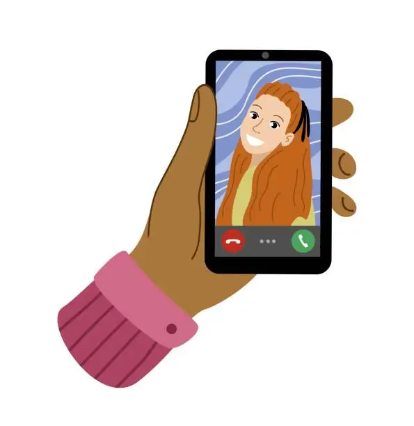 Vector illustration of Hands with smartphone