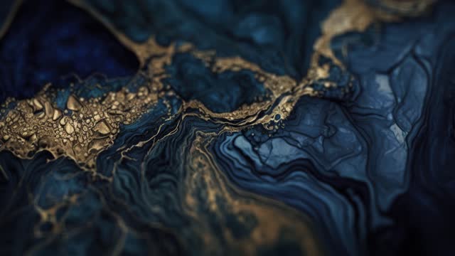 Blue Luxury  Marble with gold lines background texture. Slow and panoramic motion. High detailed 4K video.  Marble pattern texture surface panning background. Marble stone texture.