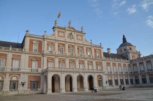 Febrery 7, 2023, Aranjuez, Madrid (Spain). The Royal Palace of Aranjuez (Spanish: Palacio Real de Aranjuez) is one of the official residences of the Spanish royal family