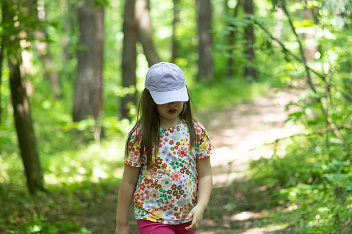 little girl exploring the nature.