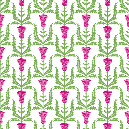 Thistle Flower Seamless pattern