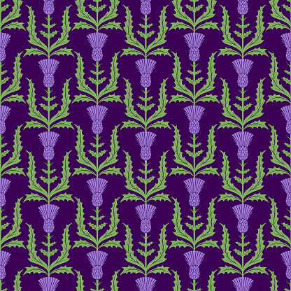 Thistle Flower Seamless pattern