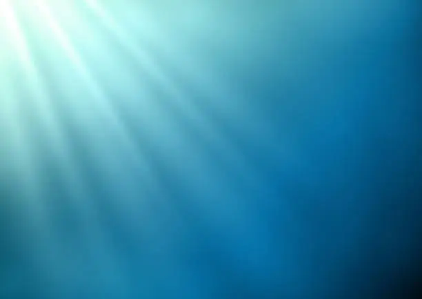 Vector illustration of Blue shining rays of light vector background