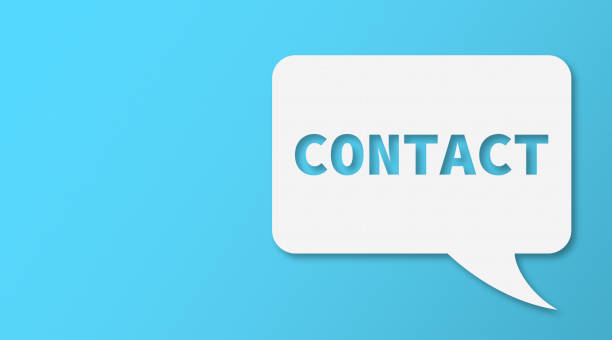 istock Contact and Speech Bubbles with Copy Space On Blue Cardboard Background 1494095355