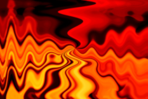 Abstract pixelated wavy background in red / orange tones.