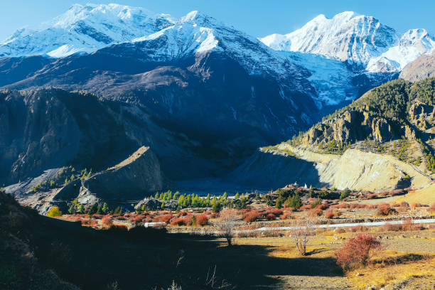 Autumn Annapurna Sanctuary of Himalayan Mountain Range