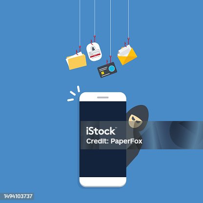 istock Hacker stealing confidential data, personal information and credit card detail. Hacking concept. 1494103737