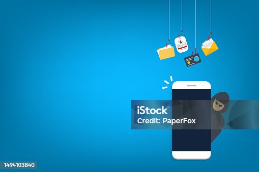 istock Hacker stealing confidential data, personal information and credit card detail. Hacking concept. 1494103840