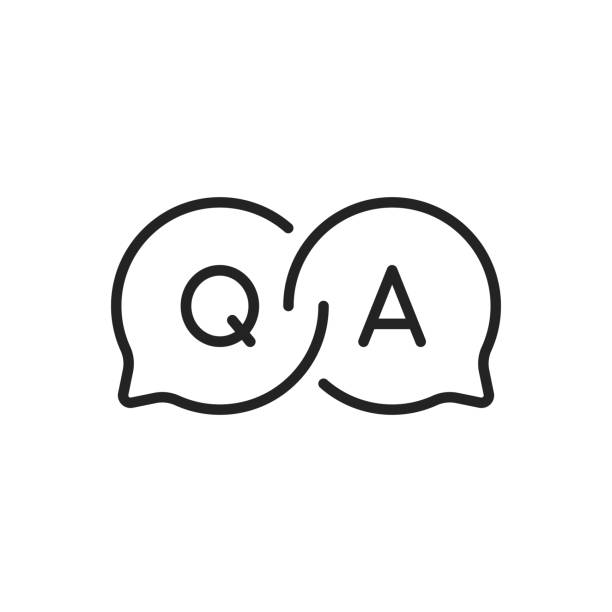 question and answer bubble like qa icon question and answer bubble like qa icon. linear flat trend modern graphic stroke art design web element isolated on white background. concept of advice simbol or did you know or quick tips q and a stock illustrations