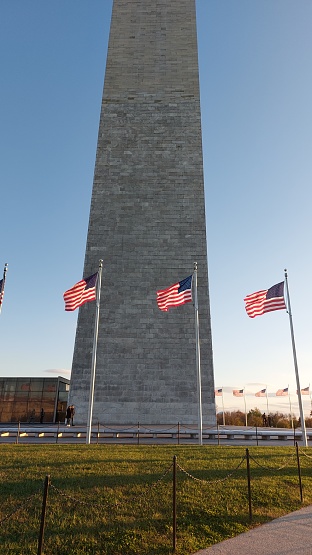 Flags around washington monument