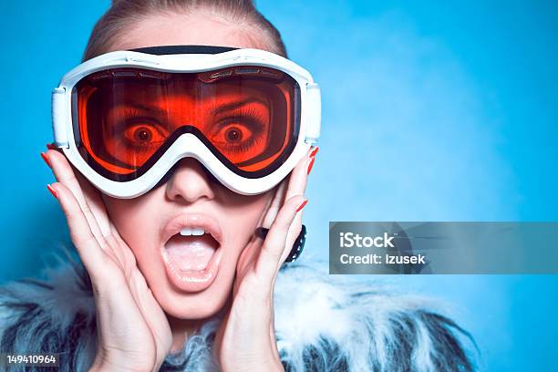 Screaming Winter Girl Stock Photo - Download Image Now - Snow, Winter, Beauty