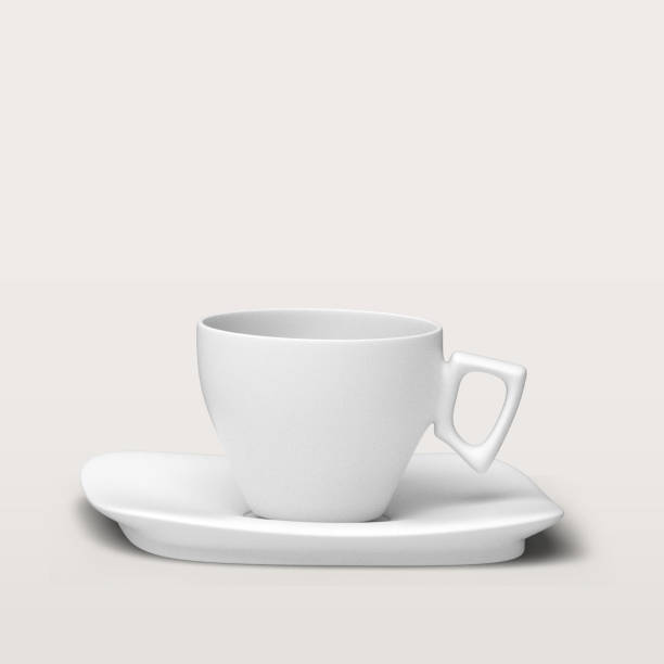 istock Clear white cup for coffee or tea isolated on white background. 1494122516