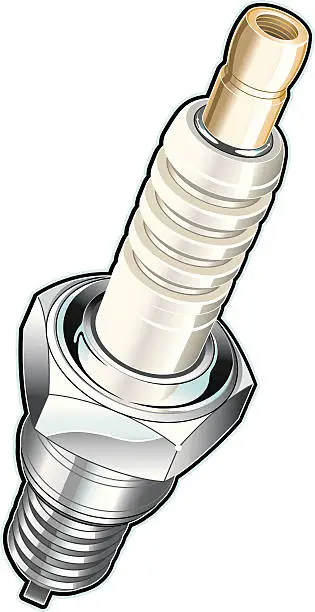 Vector illustration of Spark Plug - Perspective View