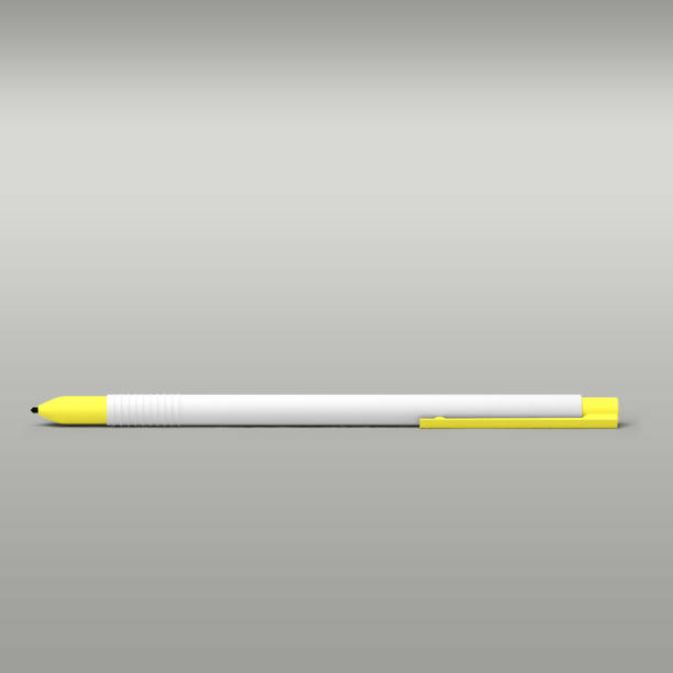 istock Yellow pen for writer isolated on grey background. 1494127025