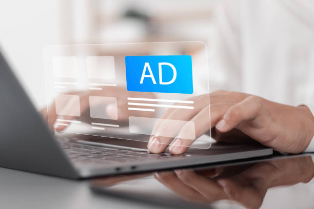 istock Websites with inbound ads to optimize click through rates. Digital marketing and online advertising to targeted customers. Shooting ads on cross-feeds to optimize customer engagement 1494129961