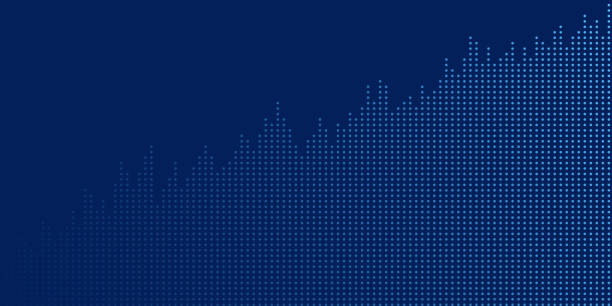 bildbanksillustrationer, clip art samt tecknat material och ikoner med abstract financial graph with uptrend in stock market on blue colour background. abstract growing financial graph chart background. stock market increasing background. - stapeldiagram