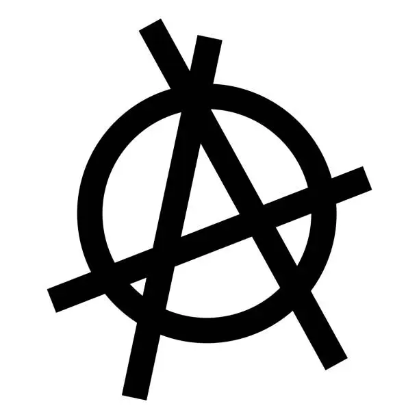 Vector illustration of Anarchy symbol. The letter 