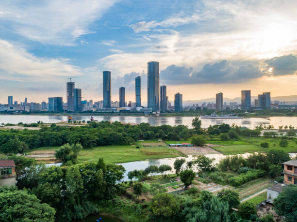 istock Cityscape at sunset, Changsha, China 1494138032