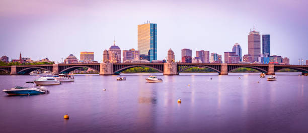 boston in ma, stati uniti - boston charles river skyline massachusetts foto e immagini stock