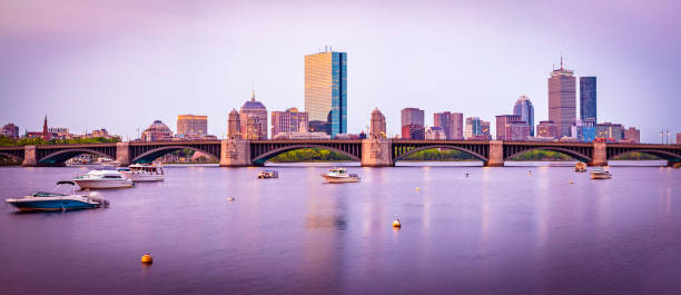 Boston in MA, USA The skyline fo Boston in Massachusetts, USA at Back Bay. boston prudential building stock pictures, royalty-free photos & images