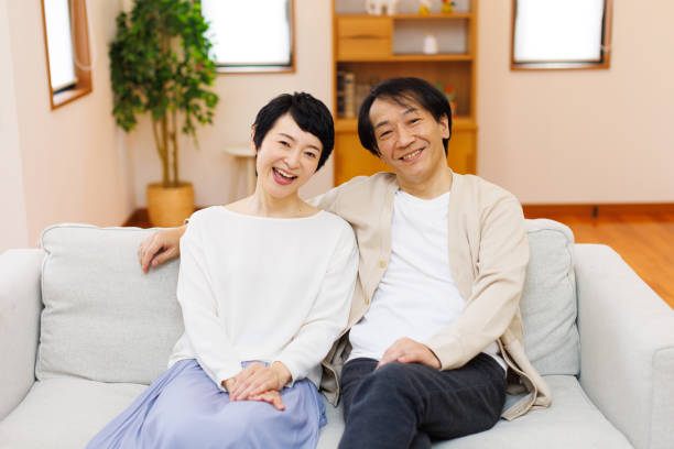 istock Mature Japanese couple at home 1494146529