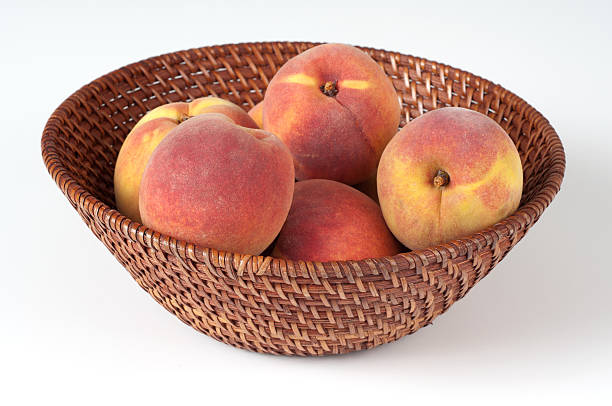 Peaches in a Basket stock photo
