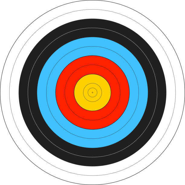 Computer image of an archery target Archery Target vector illustration archery stock illustrations