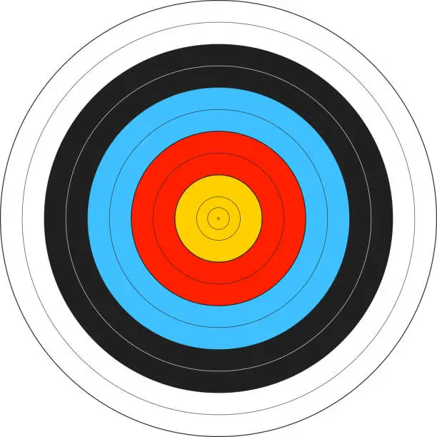 Vector illustration of Computer image of an archery target