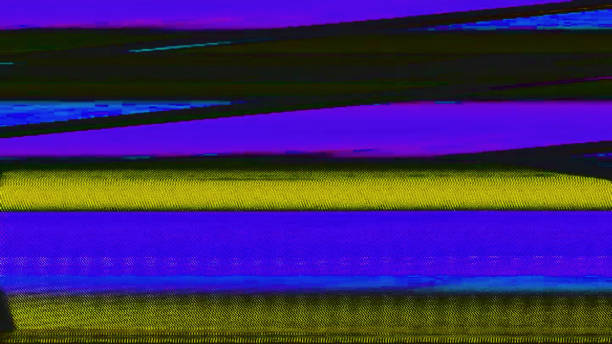 istock Analog distortion glitch noise color vhs stripes 1494154740