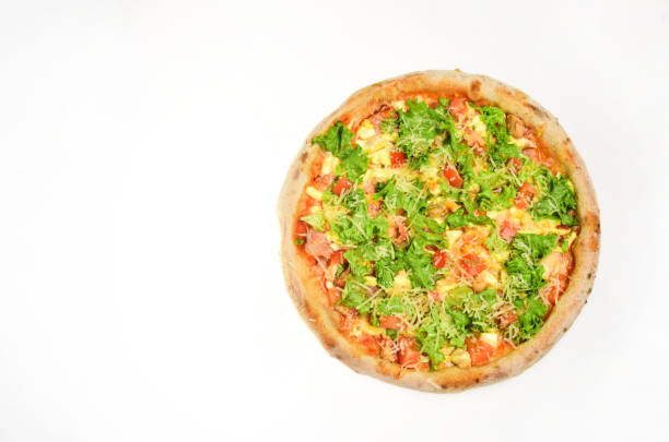 istock Spicy pizza with seasoning. Pizza with bacon, tomatoes and cheese, 1494159444