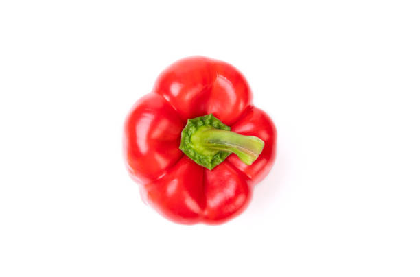 fresh and ripe red pepper isolated on white. healthy vegetable.