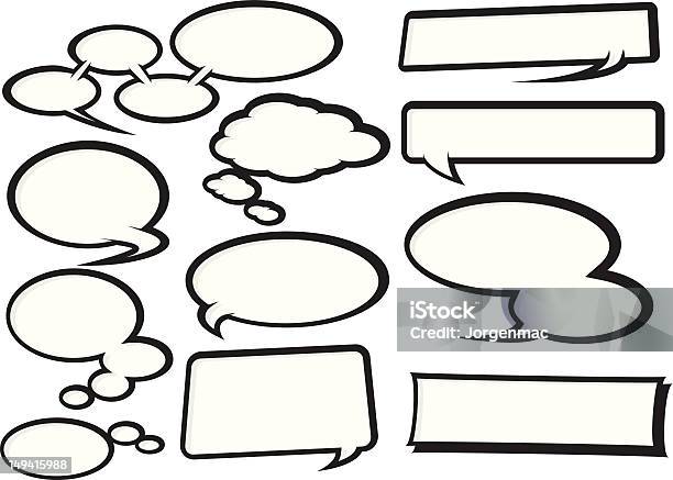 Set Of Cartoon Speech Bubble Collection On White Background Stock Illustration - Download Image Now