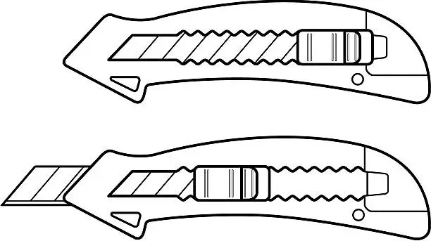 Vector illustration of cutter or box knife line art