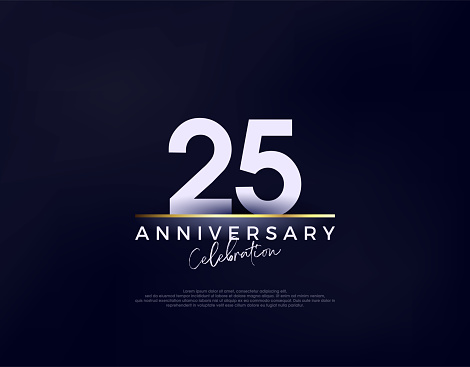 Simple modern and clean 25th anniversary celebration vector. Premium vector background for greeting and celebration.