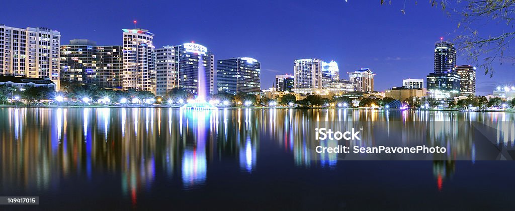 Orlando Skyline Skyline of Orlando, Florida from lake Eola. Florida - US State Stock Photo