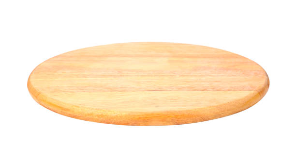 istock Circle wood tray isolated on white background 1494171513
