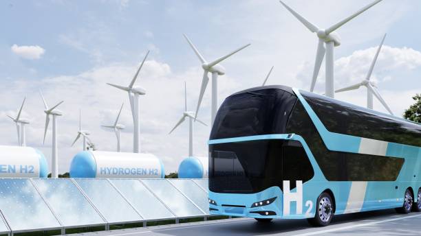 istock Hydrogen energy storage gas tank for hydrogen Fuel cell bus 1494175864
